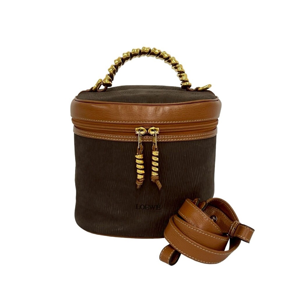 LOEWE Velázquez Vintage Twist Handle Leather 2-Way Shoulder Bag/Handbag/Vanit...